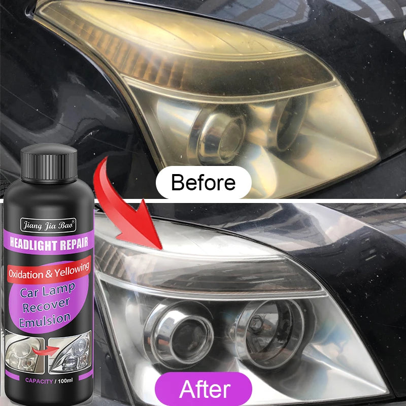 Car Headlight Restoration Kit – Scratch Remover & Polishing Compound with UV Protection