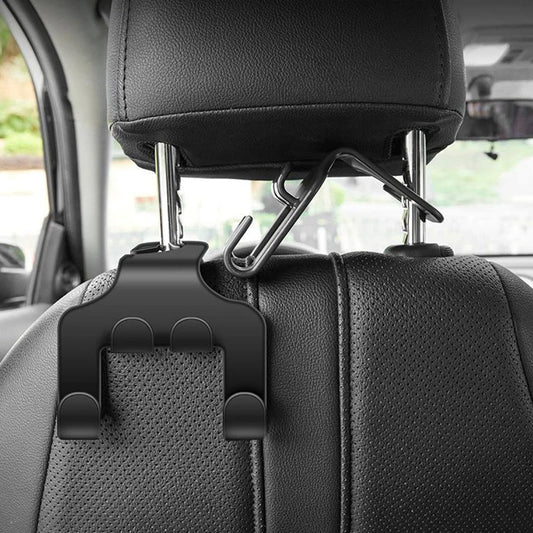 Universal Car Seat Headrest Hook – Black Hanger for Handbag, Purse, Coat & Grocery Storage