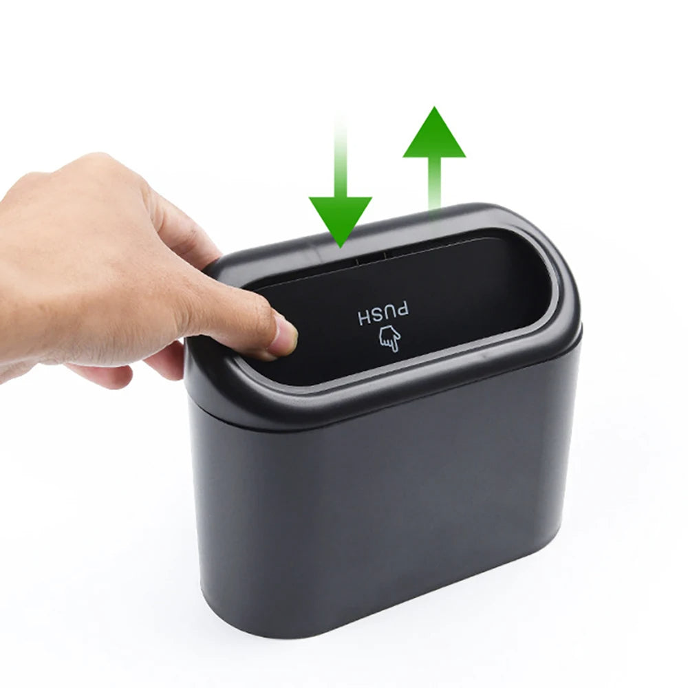 Car Trash Can with Lid – Hanging Folding Organizer for Rear Seat & Trash Disposal