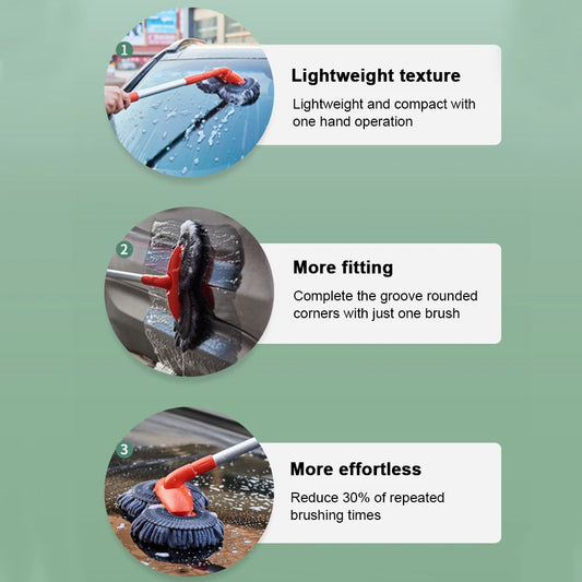 Double Head Car Wash Brush – Roof & Windshield Cleaner