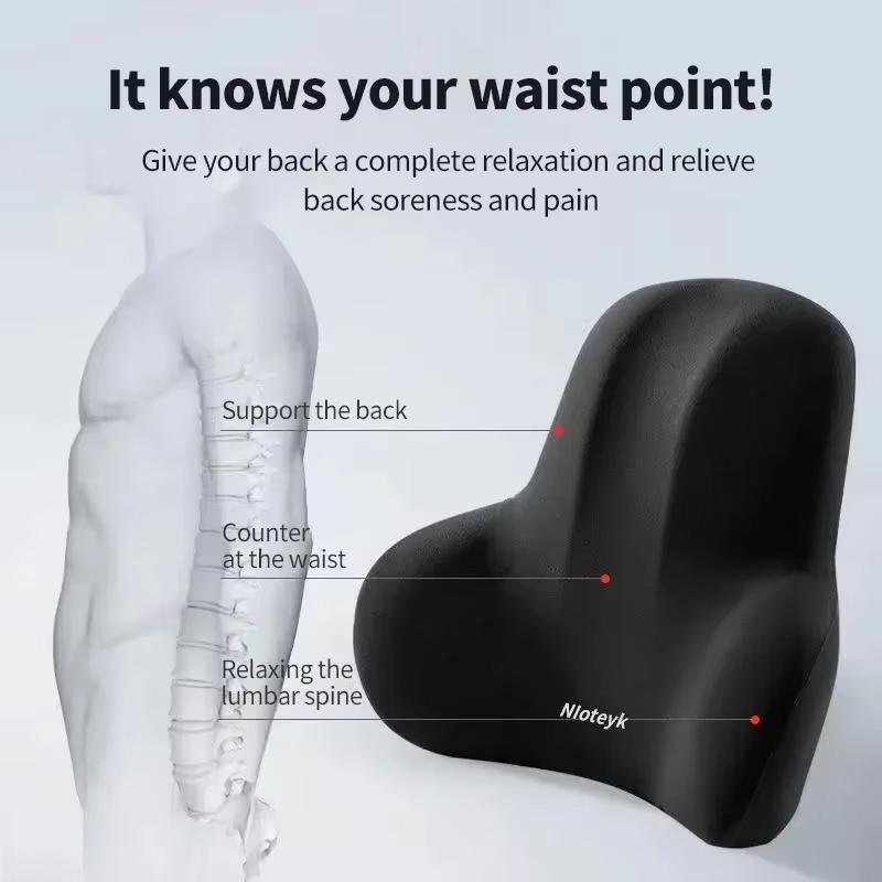 Memory Foam Car Neck & Lumbar Support Cushion – Universal Seat Pillow for Comfort