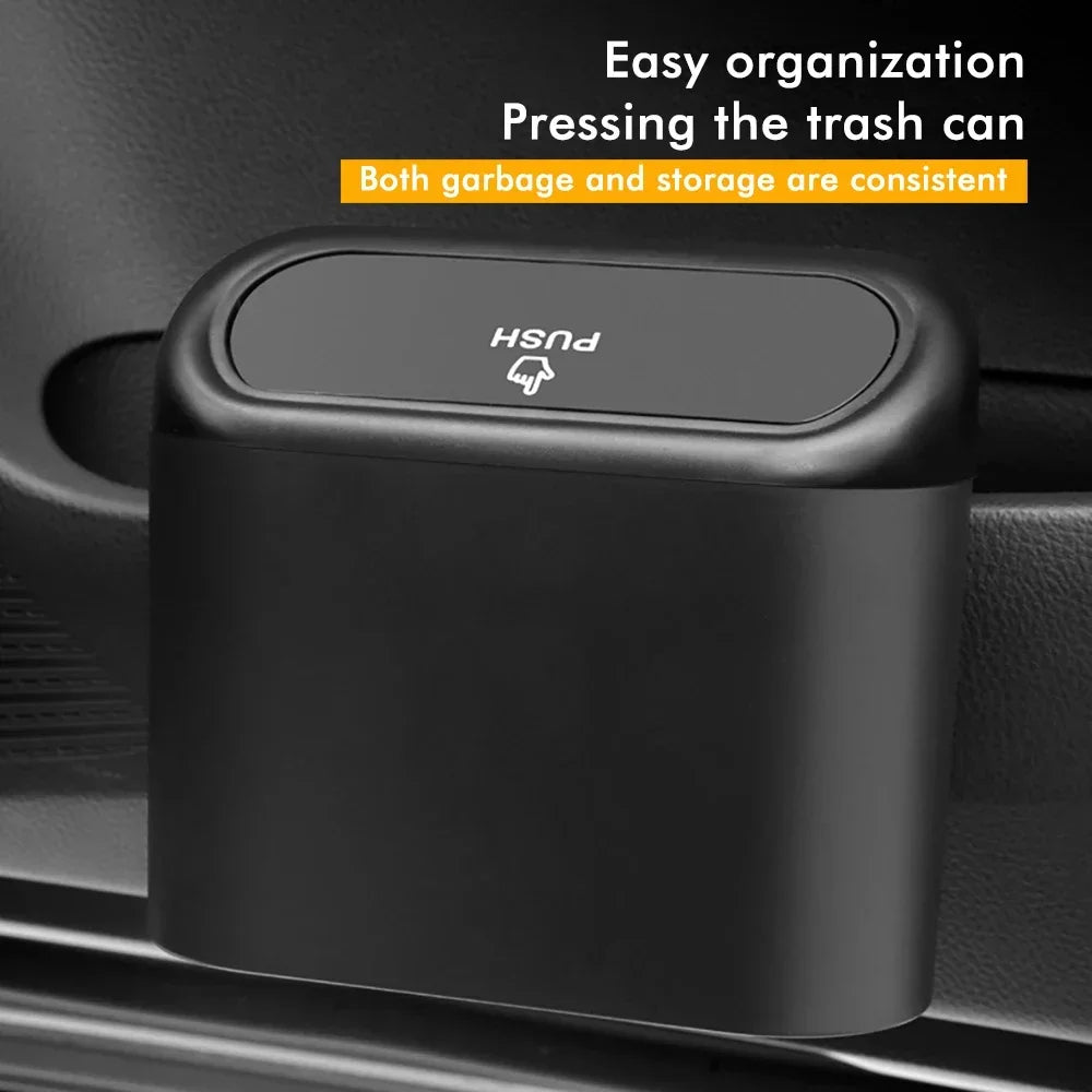 Car Trash Can with Lid – Hanging Folding Organizer for Rear Seat & Trash Disposal