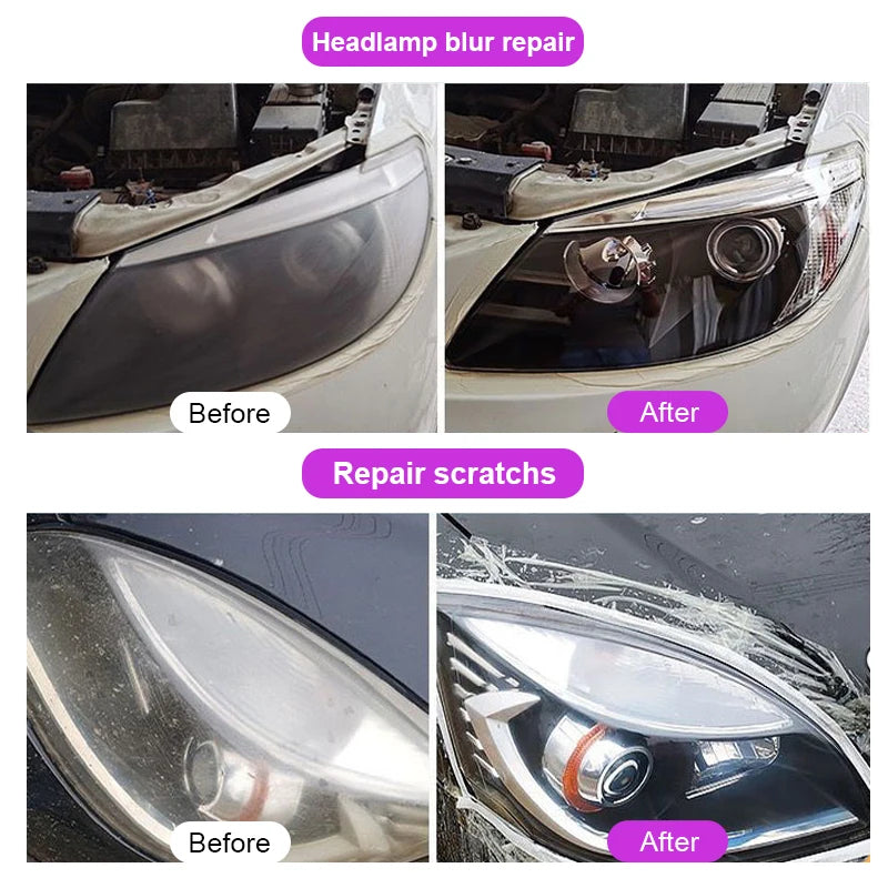 Car Headlight Restoration Kit – Scratch Remover & Polishing Compound with UV Protection